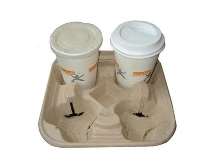 Customized 4 Cup Pulp Mould Cup Carrier Coffee Cup Holders - China Cup  Tray, Cup Holder